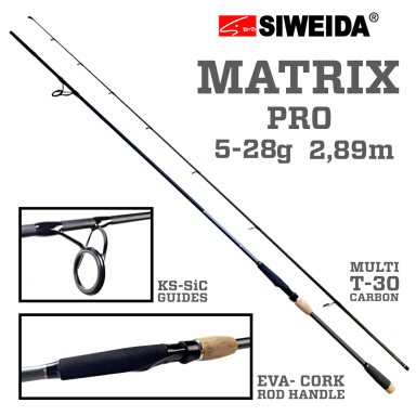 Siweida „MATRIX PRO” spiningas multigrafite 2.89m 5-28g Siweida „MATRIX PRO” spiningas multigrafite 2.89m 5-28g