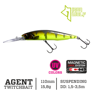 Vobleris Iron Wolf „AGENT” DRSP 110mm 1.5-3.5m 15.8g ZR67
