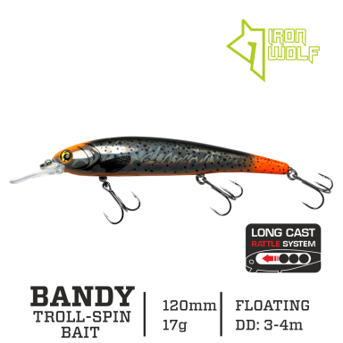 Vobleris Iron Wolf „BANDY” F 120mm 3.0-4.0m E14
