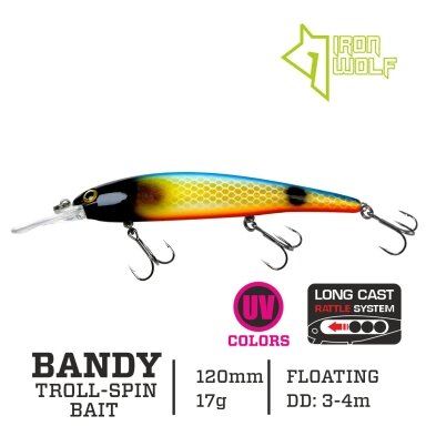 Vobleris Iron Wolf „BANDY” F 120mm 3.0-4.0m K20