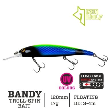 Vobleris Iron Wolf „BANDY” F 120mm 3.0-4.0m K72