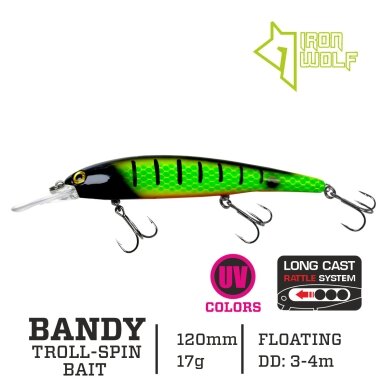 Vobleris Iron Wolf „BANDY” F 120mm 3.0-4.0m KR95