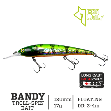 Vobleris Iron Wolf „BANDY” F 120mm 3.0-4.0m PR5