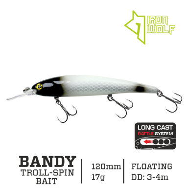Vobleris Iron Wolf „BANDY” F 120mm 3.0-4.0m Z90