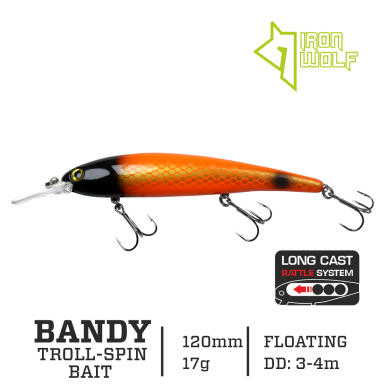 Vobleris Iron Wolf „BANDY” F 120mm 3.0-4.0m Z98