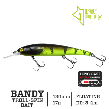 Vobleris Iron Wolf „BANDY” F 120mm 3.0-4.0m ZR67