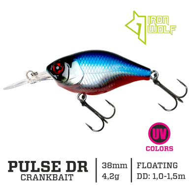 Vobleris Iron Wolf „PULSE DR” 38mm 1.0-1.5m 4.2g K12 Vobleris Iron Wolf „PULSE DR” 38mm 1.0-1.5m 4.2g K12