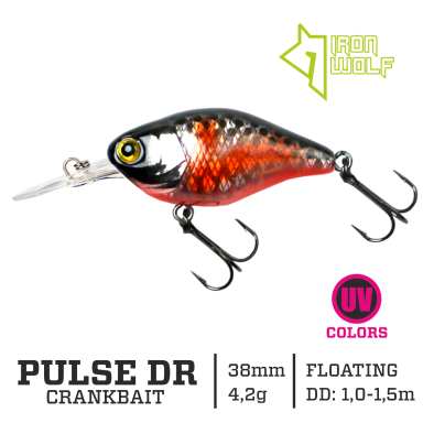 Vobleris Iron Wolf „PULSE DR” 38mm 1.0-1.5m 4.2g KW19 Vobleris Iron Wolf „PULSE DR” 38mm 1.0-1.5m 4.2g KW19