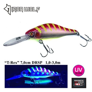 Vobleris Iron Wolf „T-REX” DRSP 70mm 1.0-3.0m 10.0g D