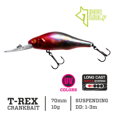 Vobleris Iron Wolf „T-REX” DRSP 70mm 1.0-3.0m 10.0g E9