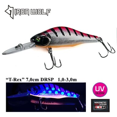 Vobleris Iron Wolf „T-REX” DRSP 70mm 1.0-3.0m 10.0g G