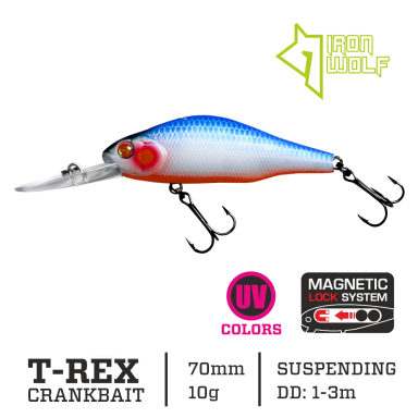 Vobleris Iron Wolf „T-REX” DRSP 70mm 1.0-3.0m 10.0g M02