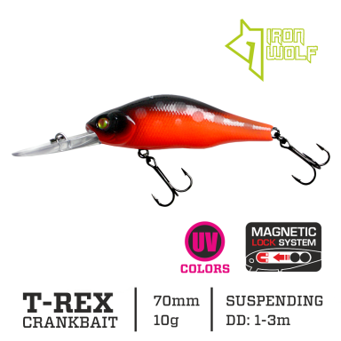 Vobleris Iron Wolf „T-REX” DRSP 70mm 1.0-3.0m 10.0g M46