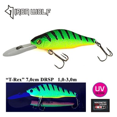 Vobleris Iron Wolf „T-REX” DRSP 70mm 1.0-3.0m 10.0g MR75