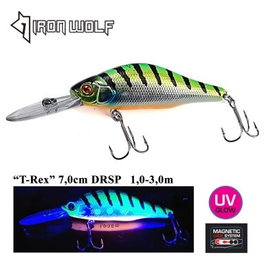 Vobleris Iron Wolf „T-REX” DRSP 70mm 1.0-3.0m 10.0g PR15