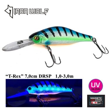 Vobleris Iron Wolf „T-REX” DRSP 70mm 1.0-3.0m 10.0g PR52